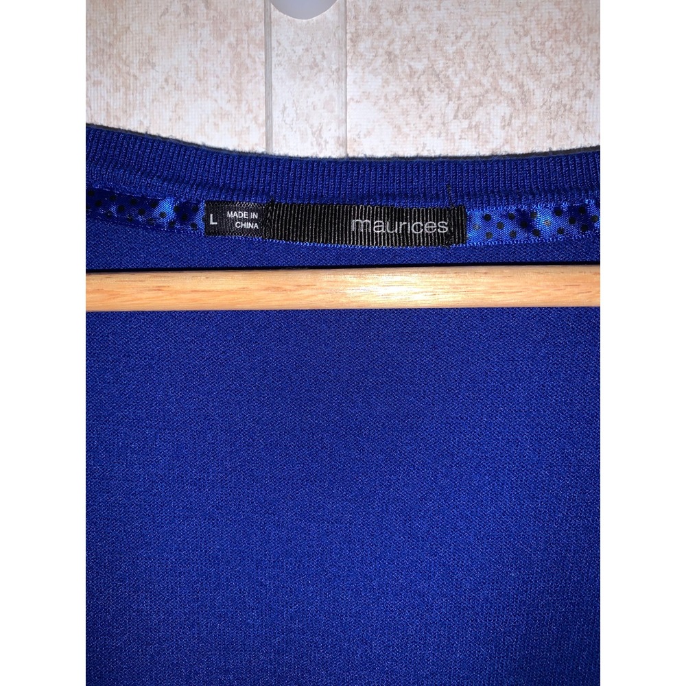 Maurices Womens Royal Blue V-Neck Button Front 3/4 Sleeve Cardigan Sweater Large - Picture 5 of 16